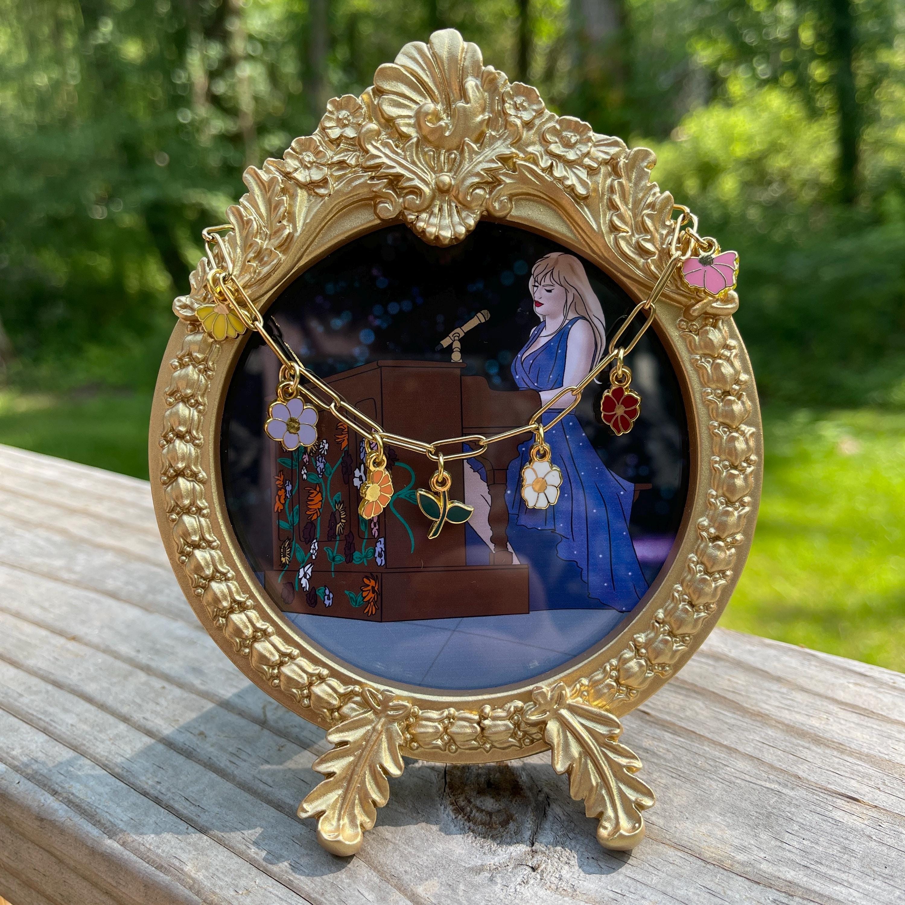 Piano Flower Hard Enamel Charm Bracelet