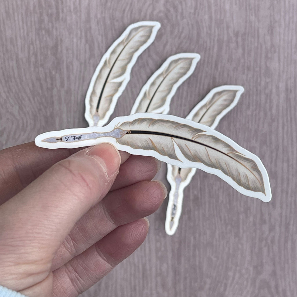 Pen Stickers: Feather Quill, Glitter, and Fountain Pen