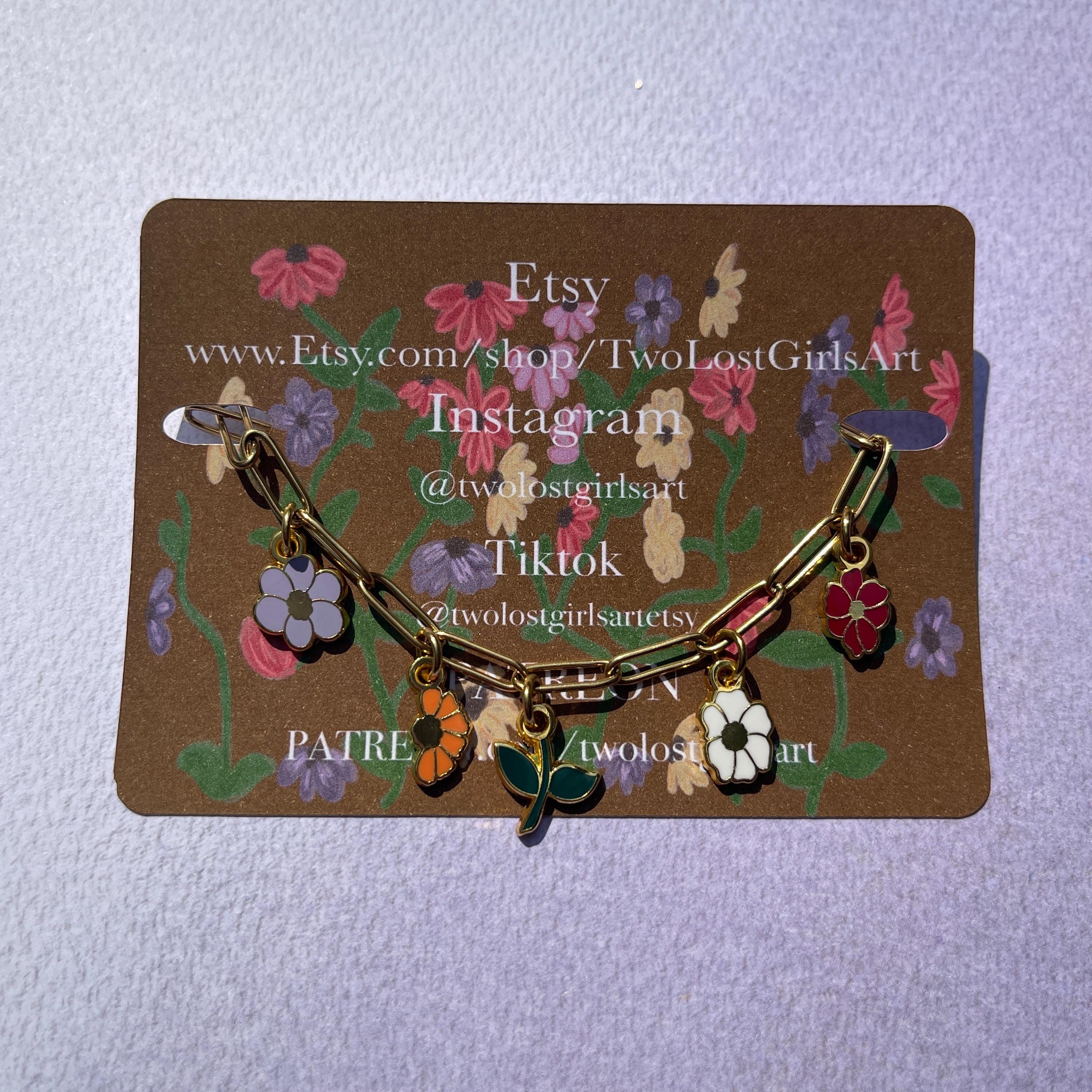 Piano Flower Hard Enamel Charm Bracelet