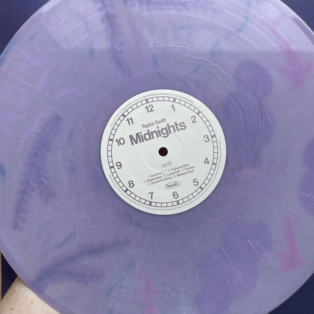 Lavendar Hand Painted Vinyl Record