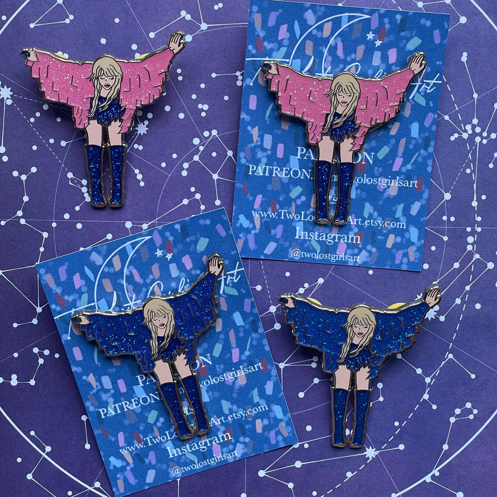 Final Bow 2 inch Glitter Hard Enamel Pin