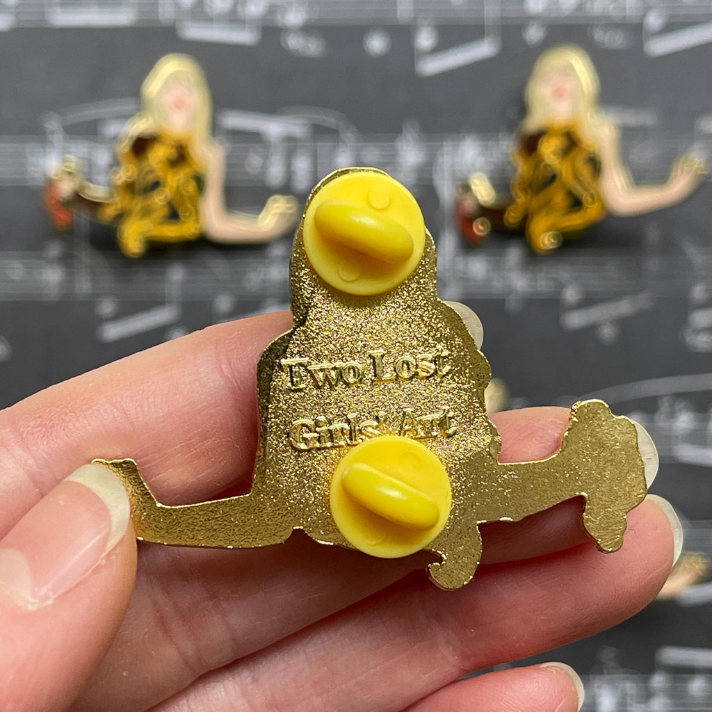 Gold Rep Snake 2 inch Glitter Hard Enamel Pin