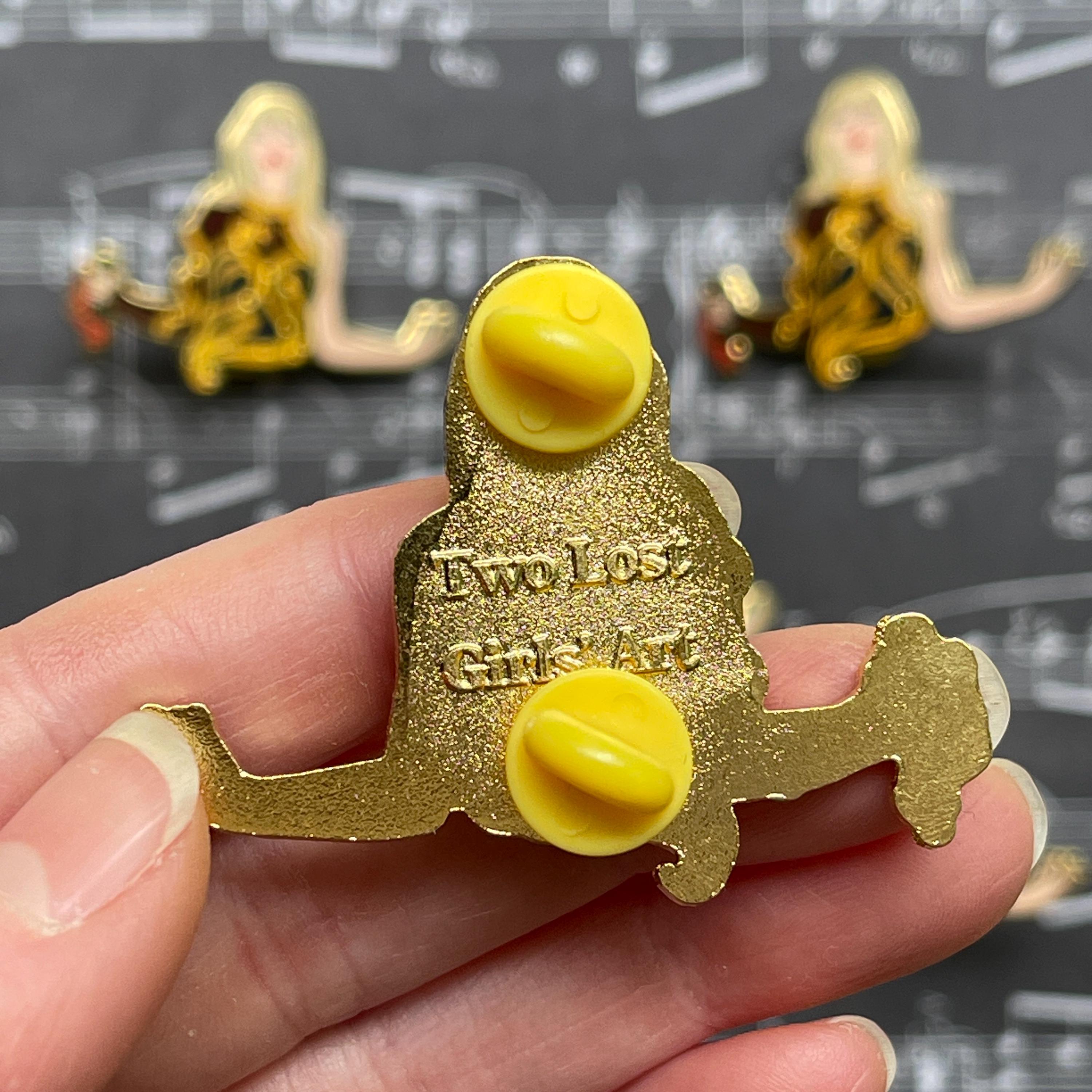 Gold Rep Snake 2 inch Glitter Hard Enamel Pin