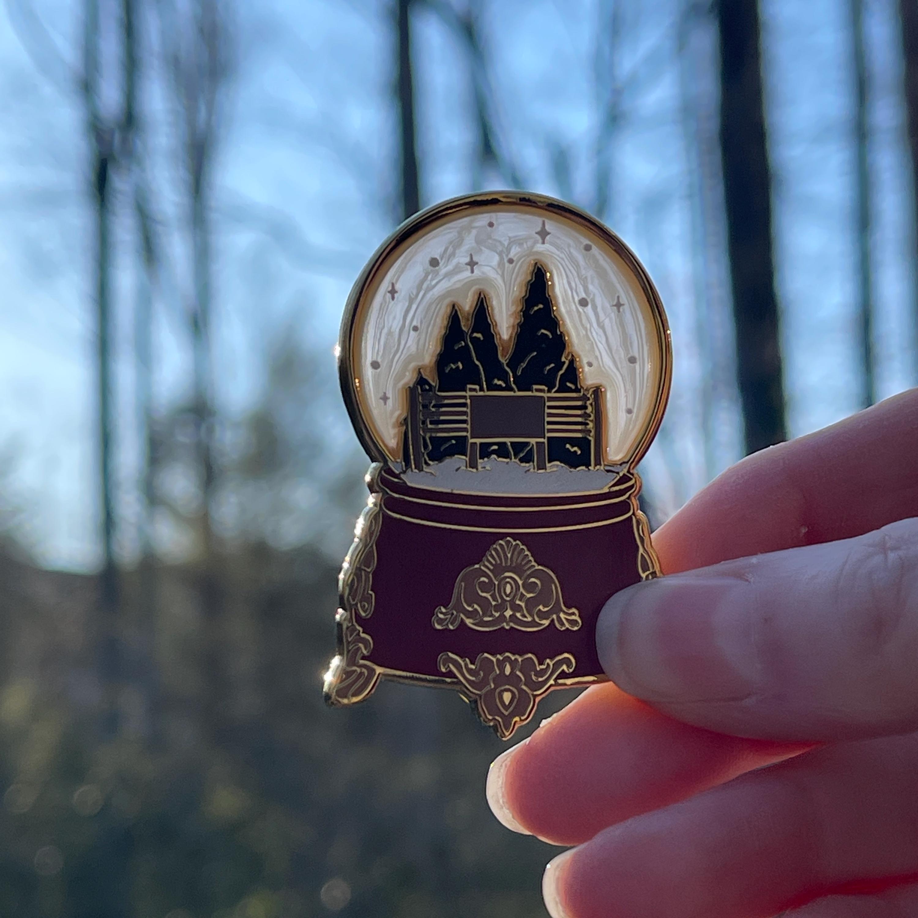 Christmas Tree Farm Snow globe Pin