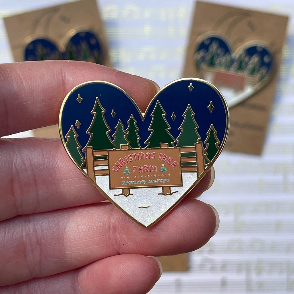 Christmas Tree Farm Heart Pin