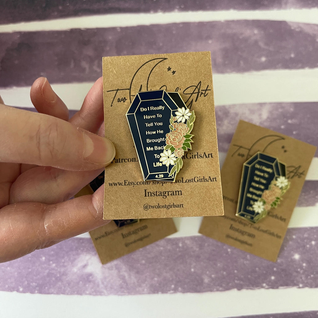 Floral Infidelity Coffin Enamel Pin