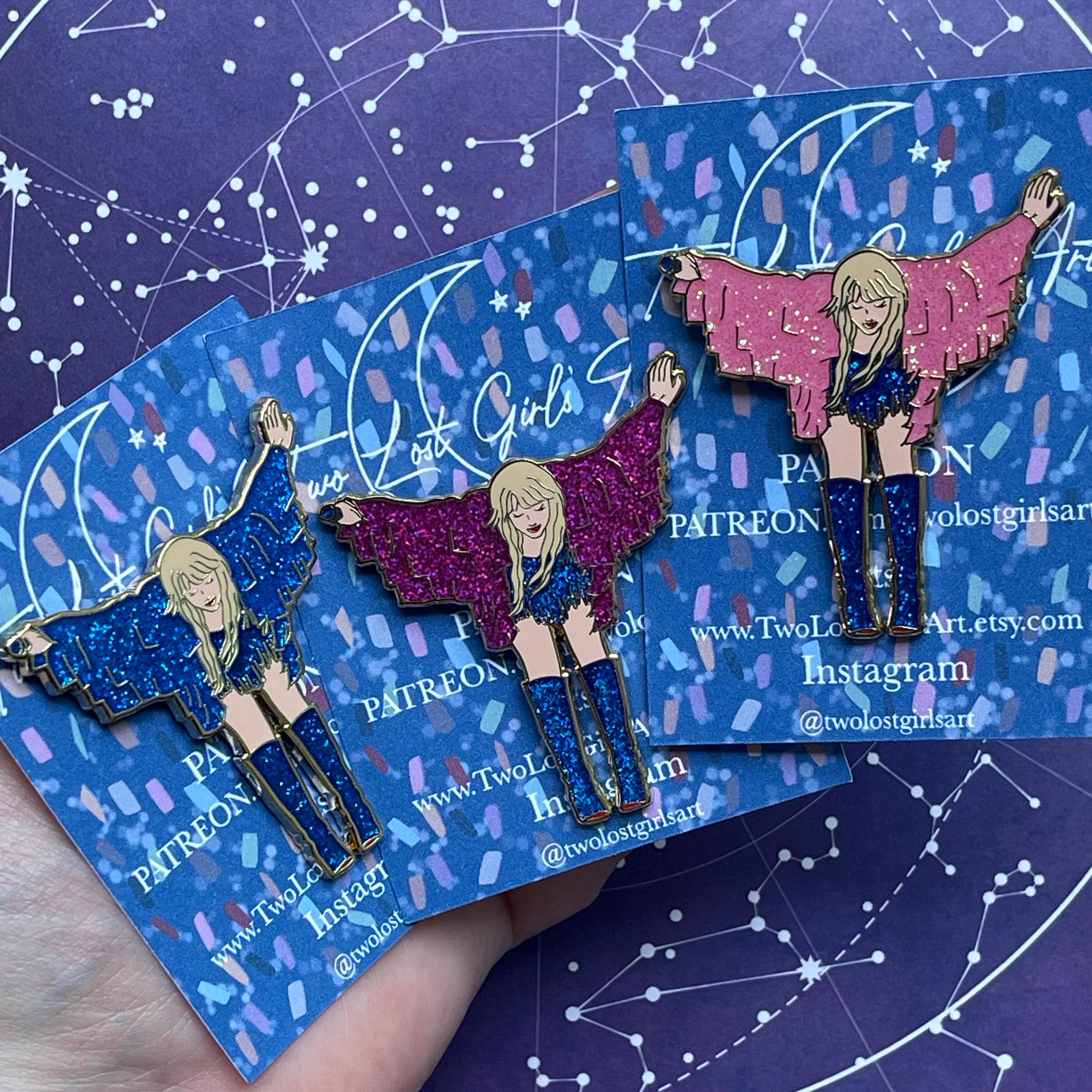 Final Bow 2 inch Glitter Hard Enamel Pin