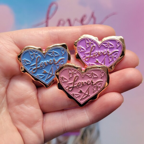 Lover 3D wax seal enamel pin.