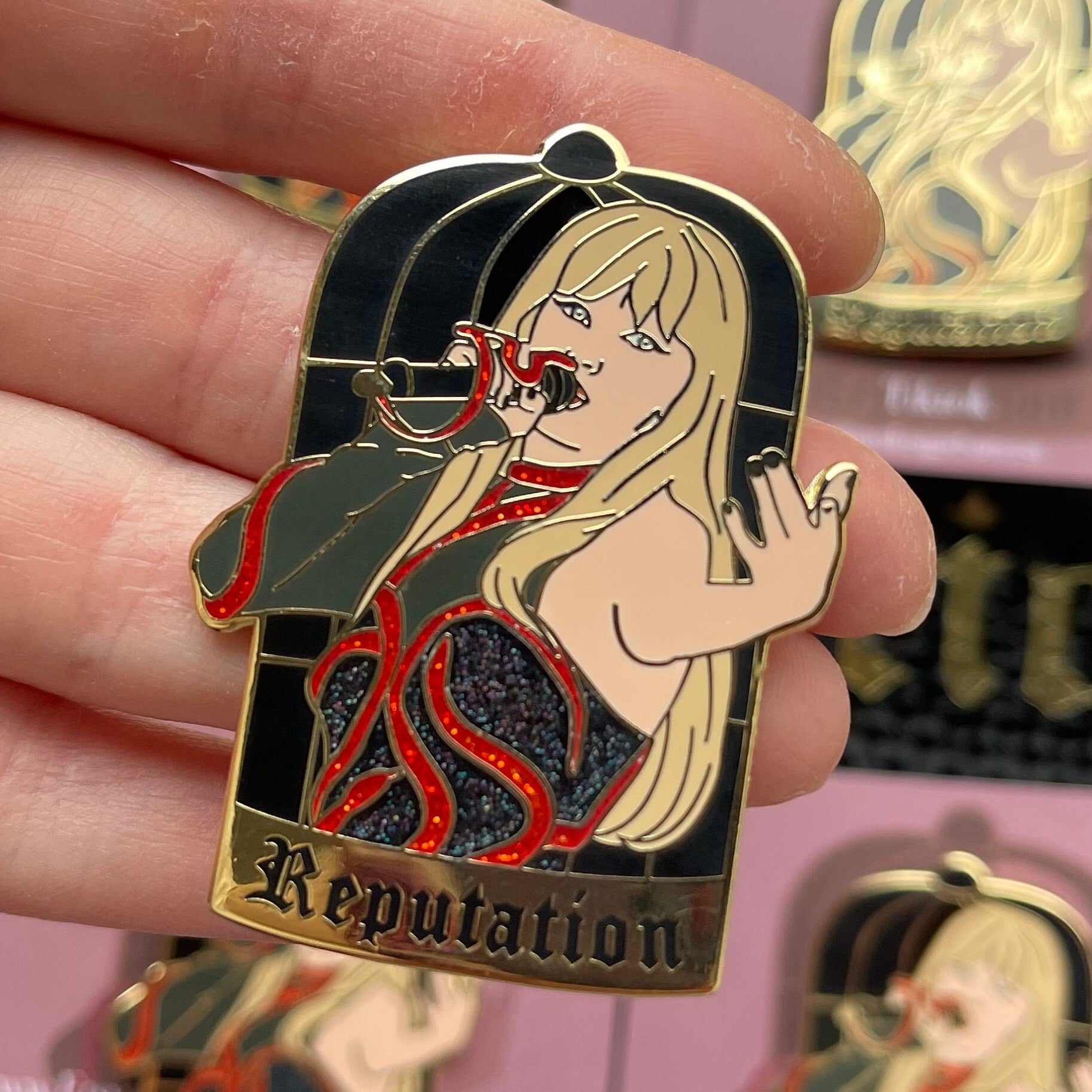 Reputation 2in Glitter Pin