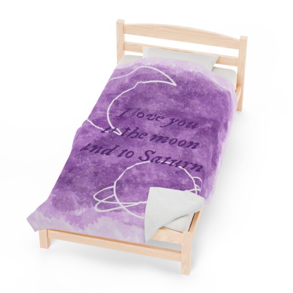 I Love You To The Moon Velveteen Plush Blanket - Image 8