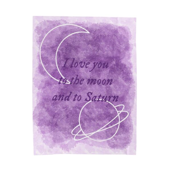 I Love You To The Moon Velveteen Plush Blanket - Image 2