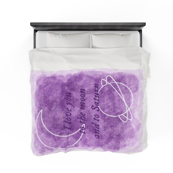 I Love You To The Moon Velveteen Plush Blanket - Image 7